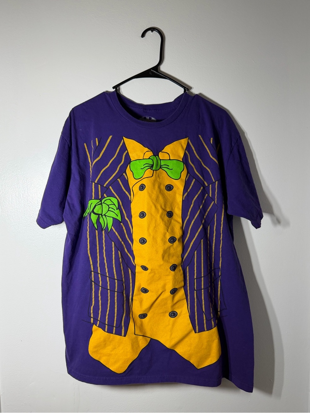 Batman Purple T-Shirt with Yellow Tuxedo and Green Accents